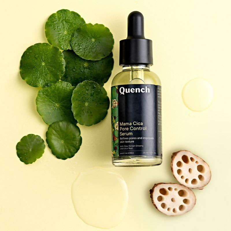 Quench Pore Control Serum with Cica & Korean Ginseng Controls Excess Oil & Acne | Swadesiicart