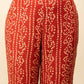 FIORRA Women's Red Cotton A-Line Kurta Pant With Dupatta - Swadesiicart