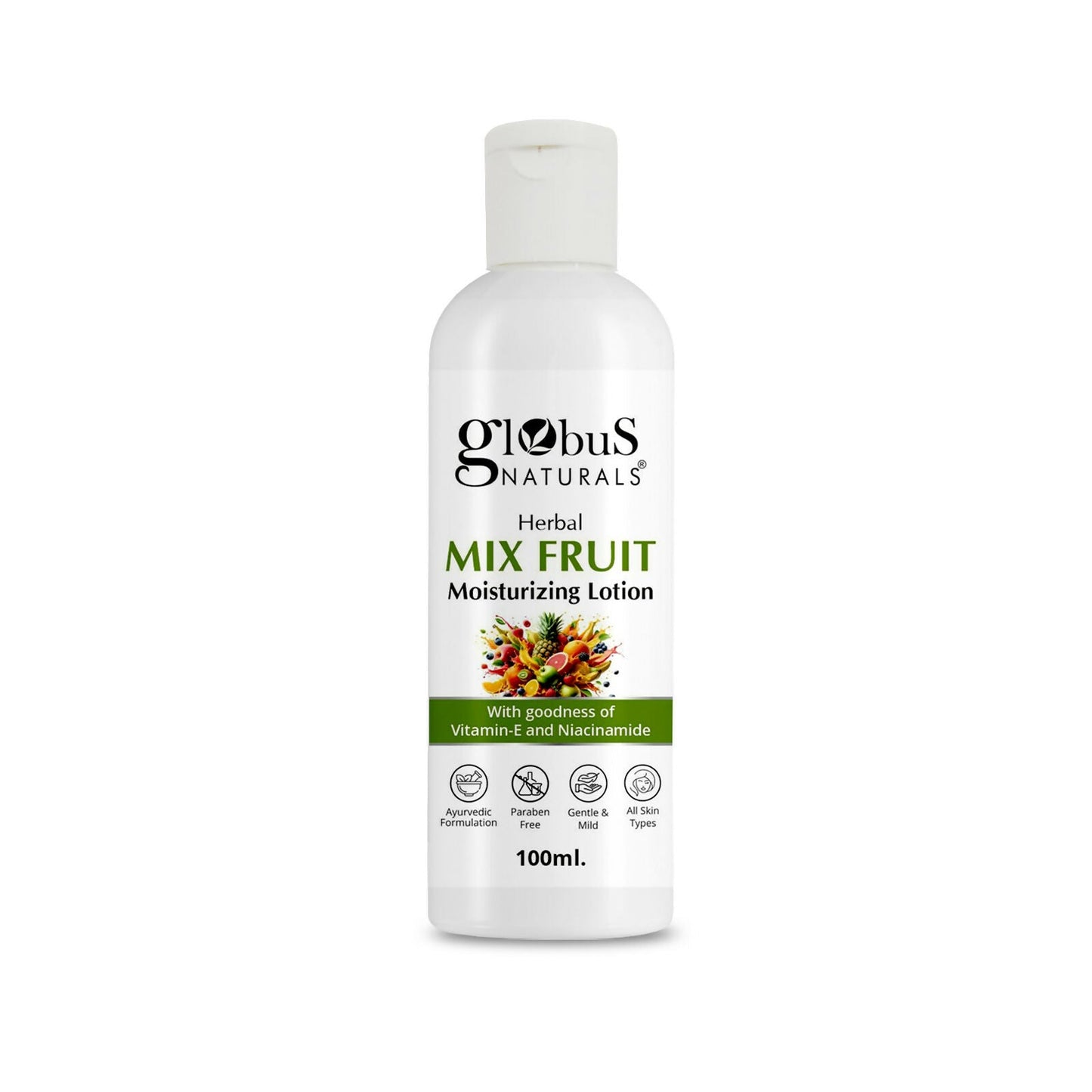 Globus Naturals Herbal Mix Fruit Moisturizing Body Lotion For Radiant, Glowing Skin, All Skin Types | Swadesiicart