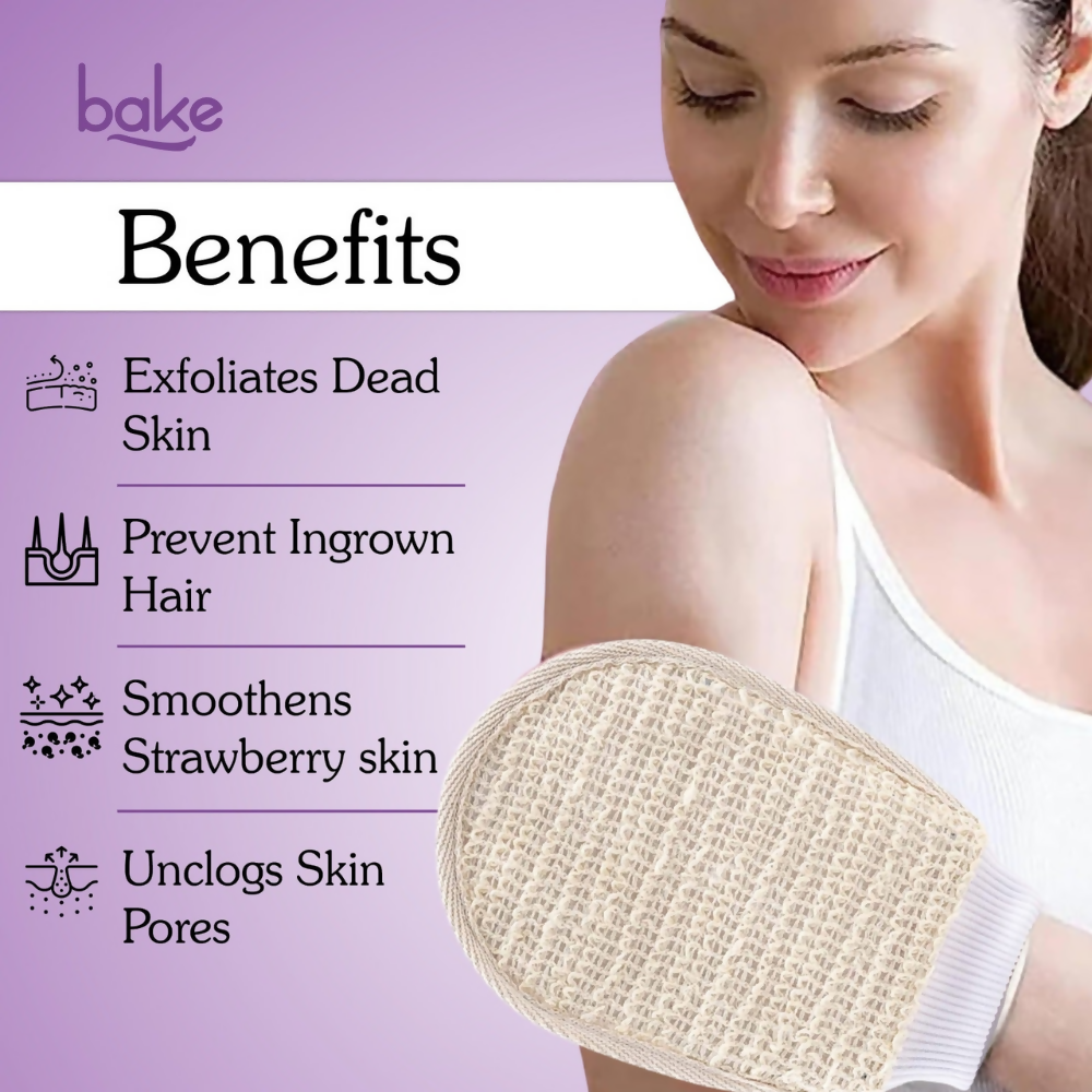 Bake Tan Removal Exfoliating Bath Kit - 100% Ramie Plant Fibre Gloves + Kojic Acid Soap (2 Pcs) with Scrub Treatment | Swadesiicart