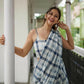 Exclusive Collection Beautiful Check Blue Pure Cotton Woven Handloom Saree With Running Blouse Piece - Swadesiicart