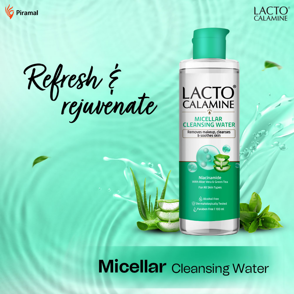 Lacto Calamine Micellar Cleansing Water,Removes Makeup & Clears Skin - Swadesiicart