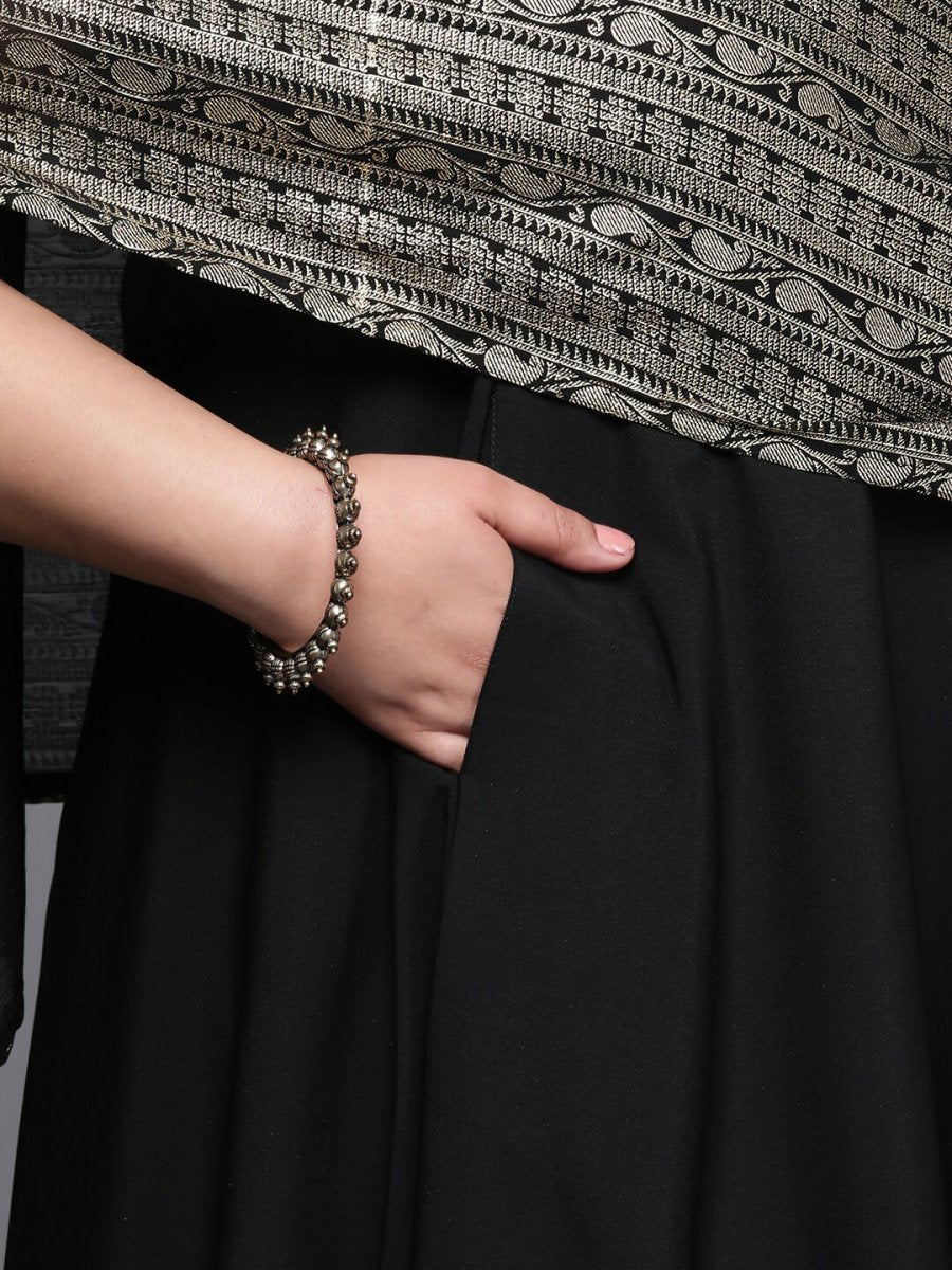 Ahalyaa Women's Traditional wear Ethnic Dress - Black | Swadesiicart