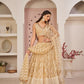Aastha Fashion Beige Chiku Butterfly Net White Cotton Thread Work, Zari Work And Sandwich Sequence Work Embroidery Wedding Wear Lehenga Choli