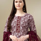 Jyoti Fashion Women's Maroon Rayon Embroidery & Sequence work Kurta with Trouser & Dupatta | Swadesiicart