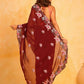 Vamsee Annie Maroon Georgette Silk Saree - Swadesiicart