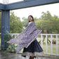 Aayaa Designer Embroidery Zari Sequins-Work Faux Blooming Georgette Suit - Navy Blue