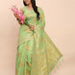 Shree Shyam Fashion Linen Cotton Green Saree