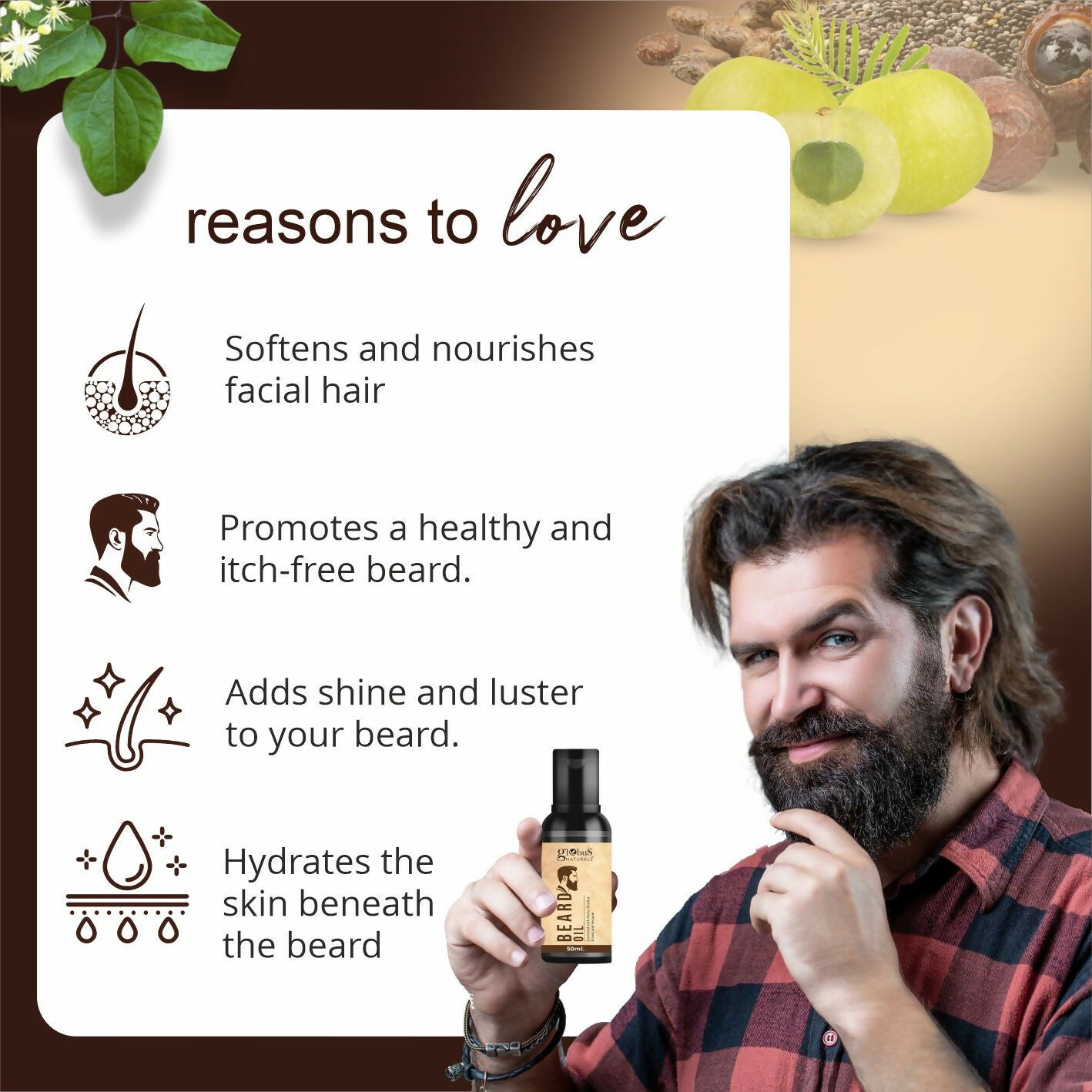 Globus Naturals Ayurvedic Beard Oil | Swadesiicart