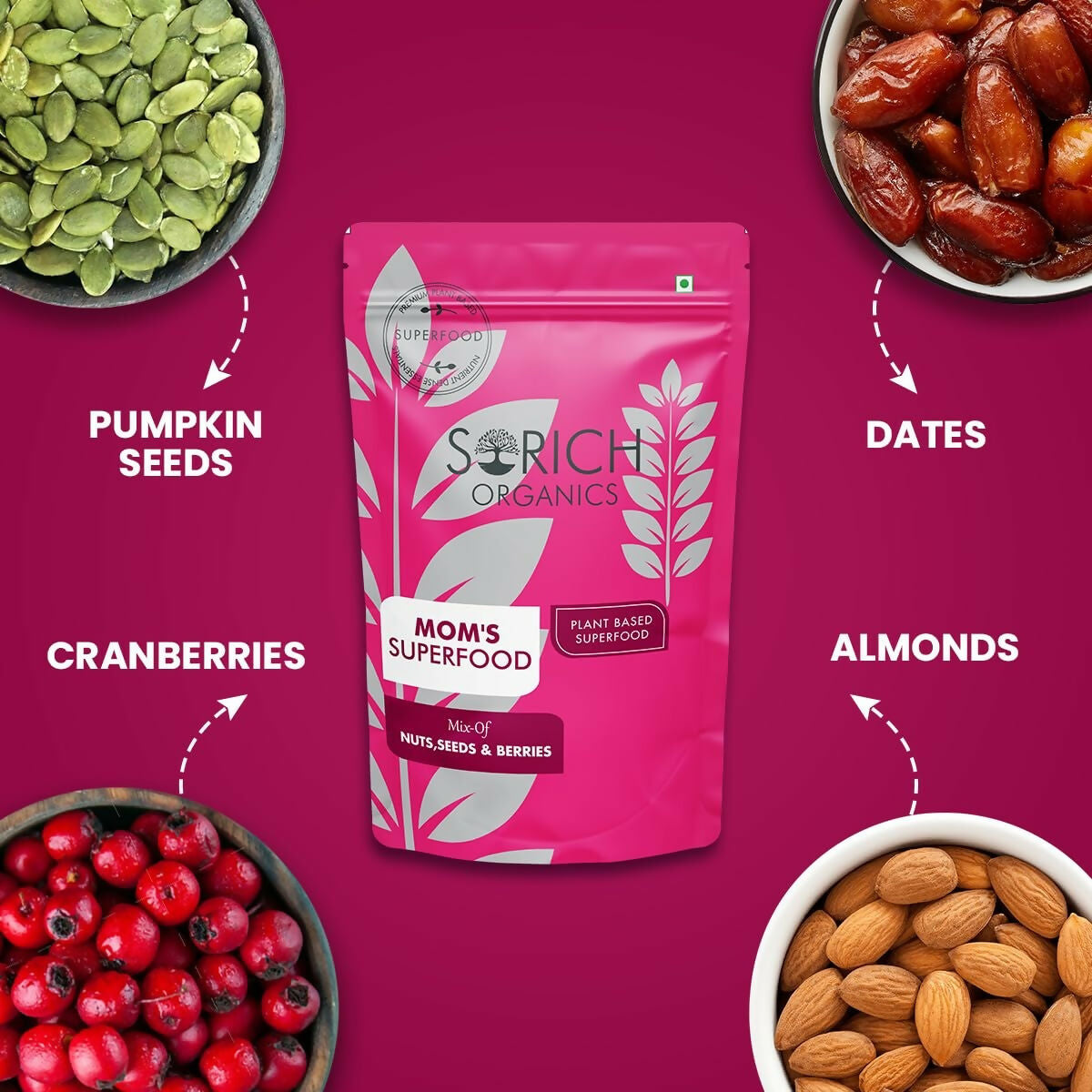 Sorich Organics Mother's Superfood Mix Nuts & Seeds - Swadesiicart