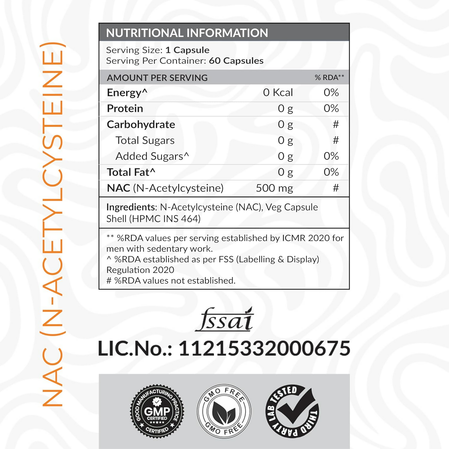 As-It-Is Atom Nac (N-Acetylcysteine) 500Mg Veg Capsules | Swadesiicart