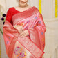 Jyoti Fashion Women's Baby Pink Patola Silk Zari Woven Saree with Blouse | Swadesiicart