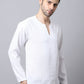 Even Apparels White Pure Cotton Embroided Men's Kurta | Swadesiicart