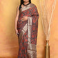 Very Much Indian Modal Silk Ajrakh Handblock Printed Natural Dyes With Designer Border Saree - Maroon | Swadesiicart