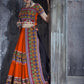 AI Fashion Orange Art Silk Designer Navratri Lehenga Choli Collection