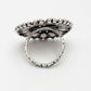 NVR Women's Pink Silver-Plated Circular Shape Adjustable Finger Ring | Swadesiicart