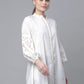 Ahalyaa Women Off White Pure Cotton Printed Tunic | Swadesiicart