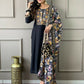 Partywear Designer Viscos Chanderi Black Stitched Suit With Dupatta - Tanisha | Swadesiicart