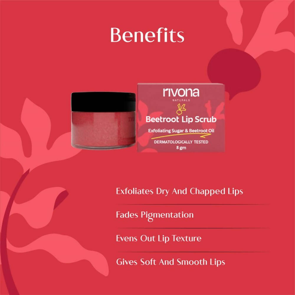 Rivona Naturals Beetroot Lip Scrub - Swadesiicart
