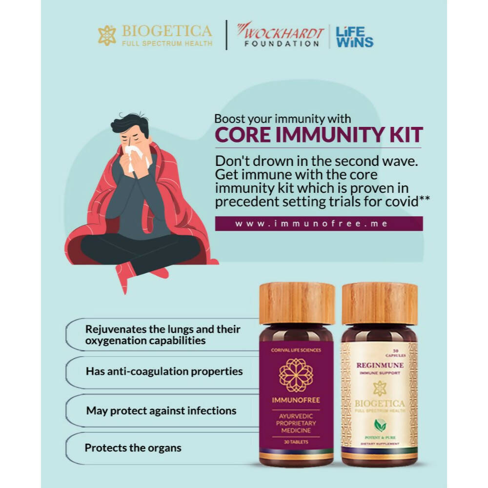 Biogetica Core Immunity Kit - Immunofree Tablets and Reginmune Capsules - Swadesiicart