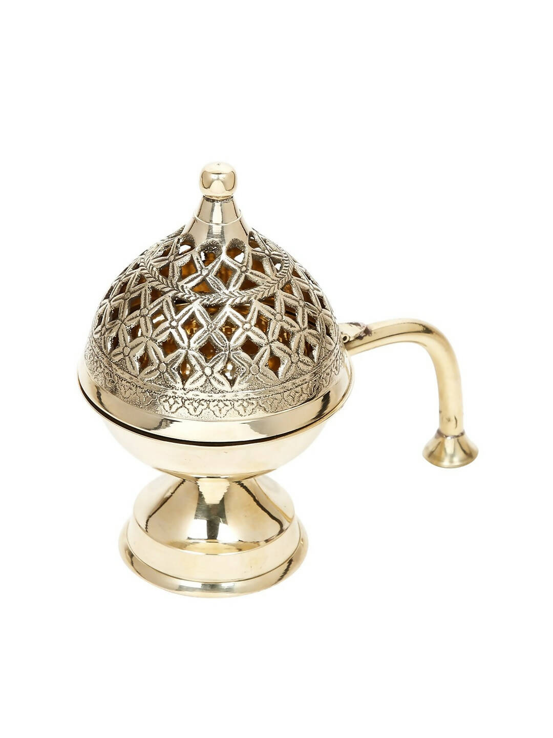 CraftVatika Gold-Toned Dhoop Dani Loban With Handle & Incense Stick Holder Showpiece | Swadesiicart