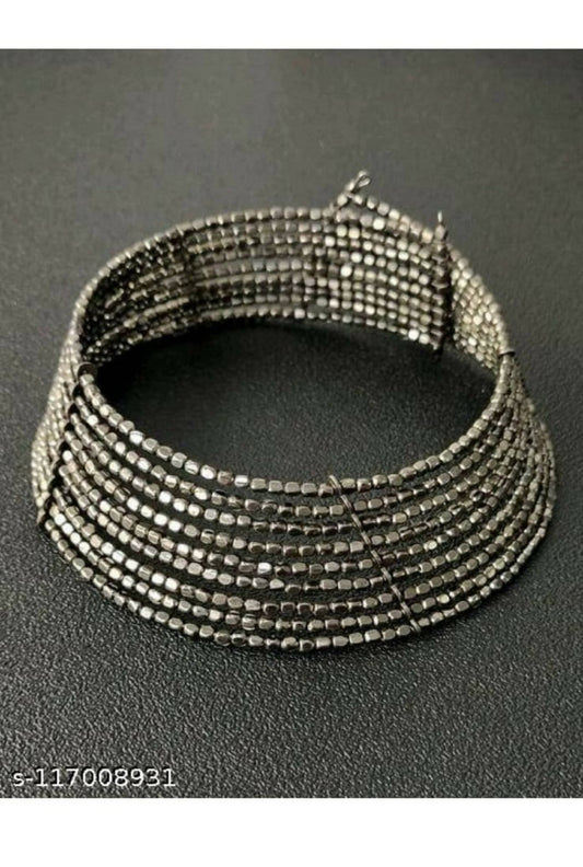 Mominos Fashion Joharkamal Oxidised Beaded work Hasli Design Choker For Women & Girls | Swadesiicart