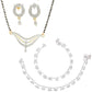 AanyaCentric Gold-Polished Mangalsutra Pendant Earring Set & Silver Plated Anklet