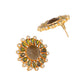 Nuyug 22K Gold Plated Faux Smoky Quartz & Crystal Studded Contemporary Floral Studs | Swadesiicart
