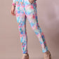 Myshka Women's Multi Printed Round Neck Party Top With Trousers Co-ord set - Swadesiicart
