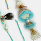 NVR Women & Men Set of 2 Blue Krishna Pearl Bhaiya Bhabhi Rakhi With Roli Chawal | Swadesiicart