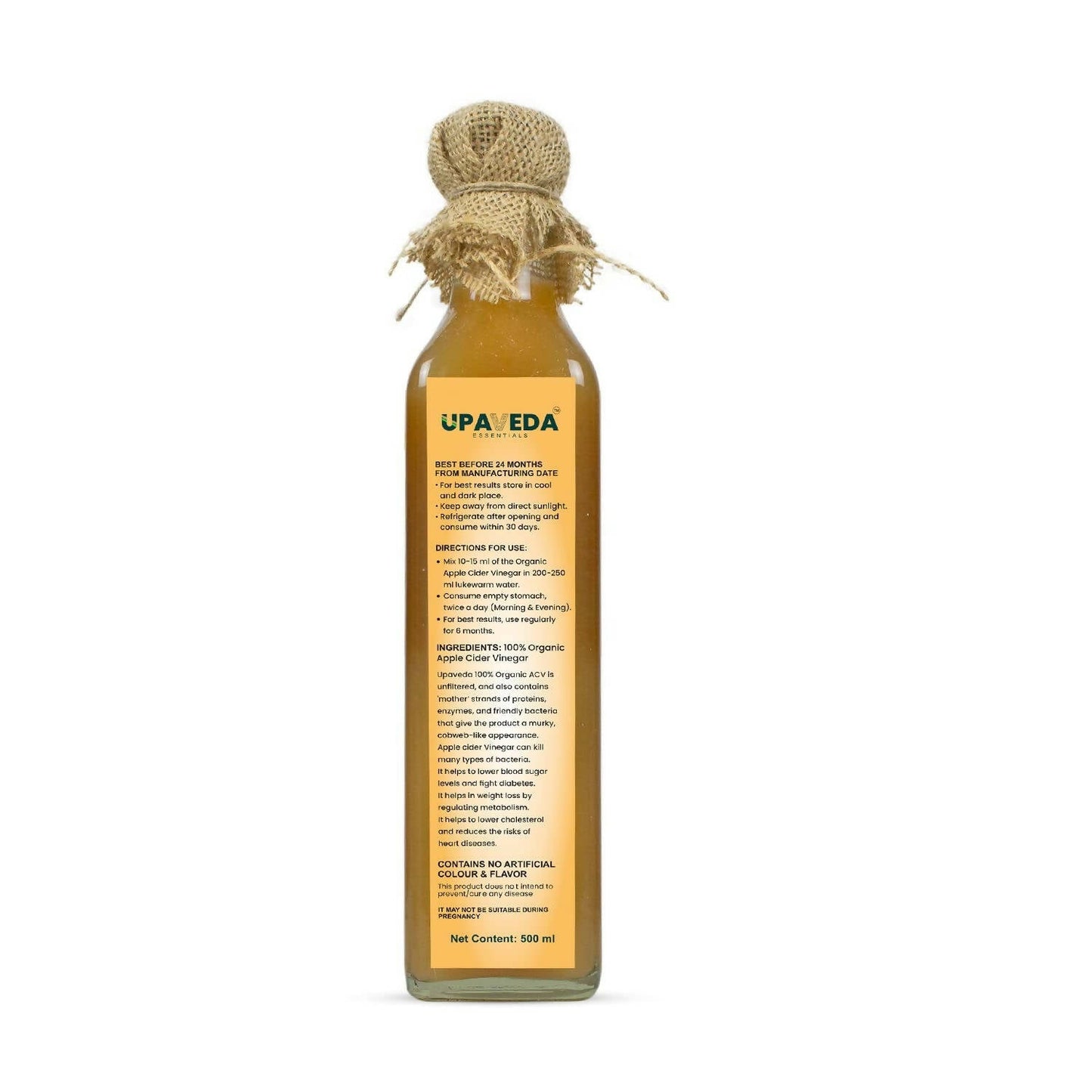 Upaveda Organic Apple Cider Vinegar - Swadesiicart