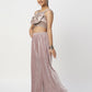 Lil Drama Glam Up Girls Grey Pant With Satin Top Party Co-Ordinate Set - Swadesiicart