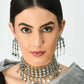 Mominos Fashion Johar Kamal Oxidised Silver-Plated Alloy Finish Mirror Choker For Women | Swadesiicart