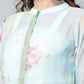 Ahalyaa Women Sea Green Floral Printed Top With Kurta | Swadesiicart