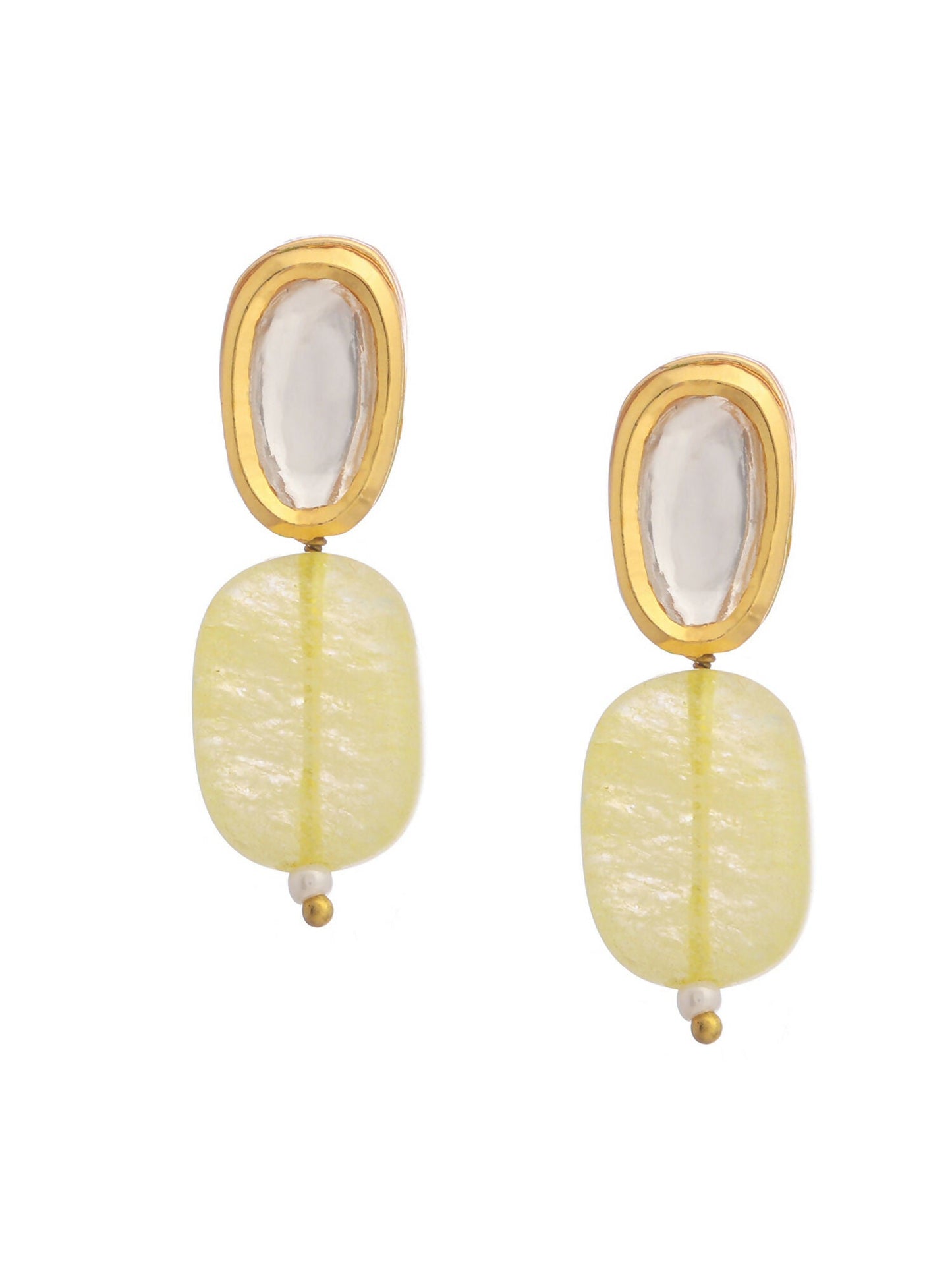 Ruby Raang Yellow Kundan Studs | Swadesiicart