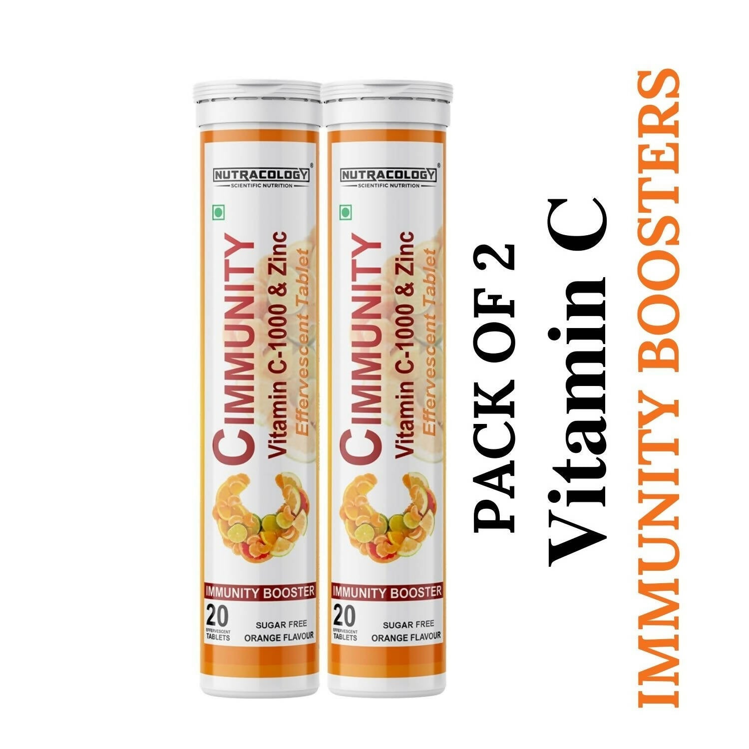 Nutracology Cimmunity Vitamin C 1000mg Effervescent Tablet For Glowing Skin, Immunity Booster - Swadesiicart