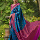 Vishnu Weaves Women's Blue Banarasi Silk Zari Woven Saree with Blouse - Swadesiicart