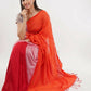 Exclusive Collection Beautiful Khadi Cotton Orange Light Pink Red Handloom Saree - Swadesiicart