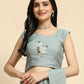 Grey Chiffon Solid Ready to wear Saree with stitched Blouse - Aayan | Swadesiicart