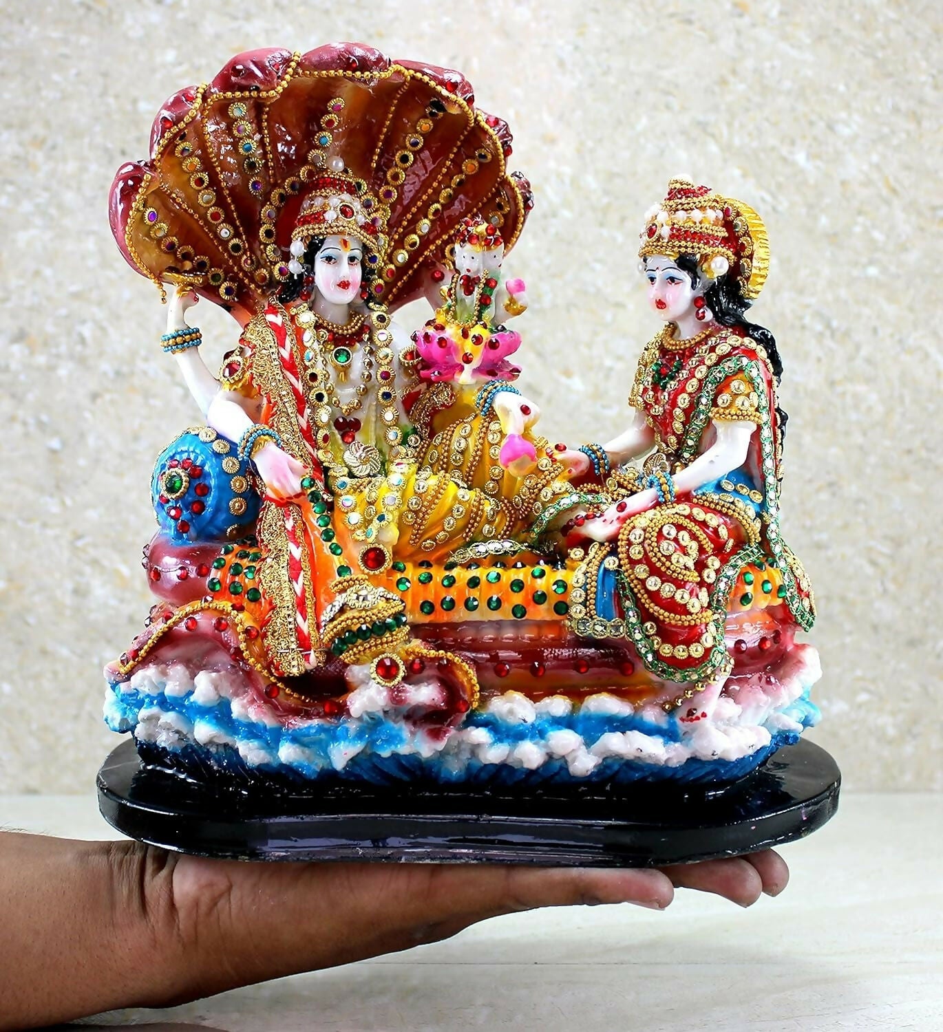 Esplanade - Vishnu With Laxmi In Ksheer Sagar Idol - Swadesiicart