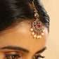 Nuyug 18K Gold Plated Ethereal Gulabi Stone Maang Tikka | Swadesiicart