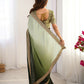 Exclusive Collection Pista Green Party Wear Chinon Salk Saree - Swadesiicart