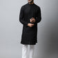 Even Apparels Black Color Pure Cotton Men's Kurta With Band Collar (STR1188) | Swadesiicart