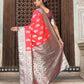 Shree Shyam Fashion Red Silk Saree