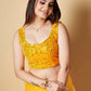 Vamsee Yellow Organza Saree - Swadesiicart