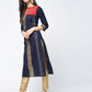 Aniyah Cotton Block Printed Stylish Blue Straight Kurta (AN-121K) - Swadesiicart