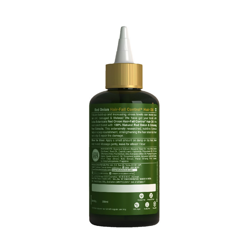 Lotus Botanicals Red Onion Hair Fall Control Hair Oil | Swadesiicart