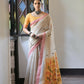 Vishnu Weaves Women's Red Muga Cotton Saree with Blouse - Swadesiicart