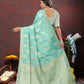 Lorenvalley Fashion Skyblue Cotton Woven Design with Zari Weaving Design Saree - Swadesiicart