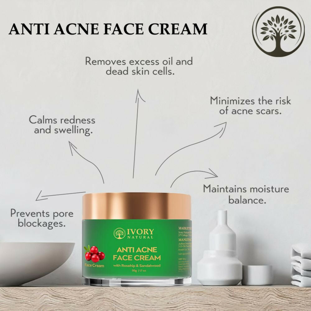 Ivory Natural Acne Face Cream For Acne Free Face | Swadesiicart